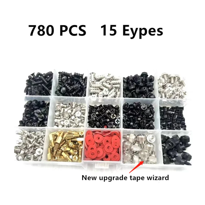 305/780pcs 컴퓨터 PC 케이스 하드 디스크 드라이브 팬 마더 보드 전원 공급 장치 서버 수리 핸드 스크류 볼트 스탠드 오프 세트 키트 조립