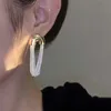 Boucles d'oreilles en métal en forme de U pour femmes, chaîne à pampilles, élégantes, couleur argent, multicouche, personnalité géométrique, bijoux
