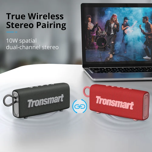 Tronsmart Trip 블루투스 5.3 스피커, 듀얼 드라이버 휴대용 스피커, IPX7 방수, 진정한 무선 스테레오, 야외 스피커용 5