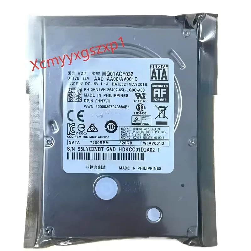 Toshiba 320GB 7200RPM 16MB 2.5 SATA3.0 노트북 HDD 내장 하드 디스크 드라이브 MQ01ACF032에 사용되는 1개