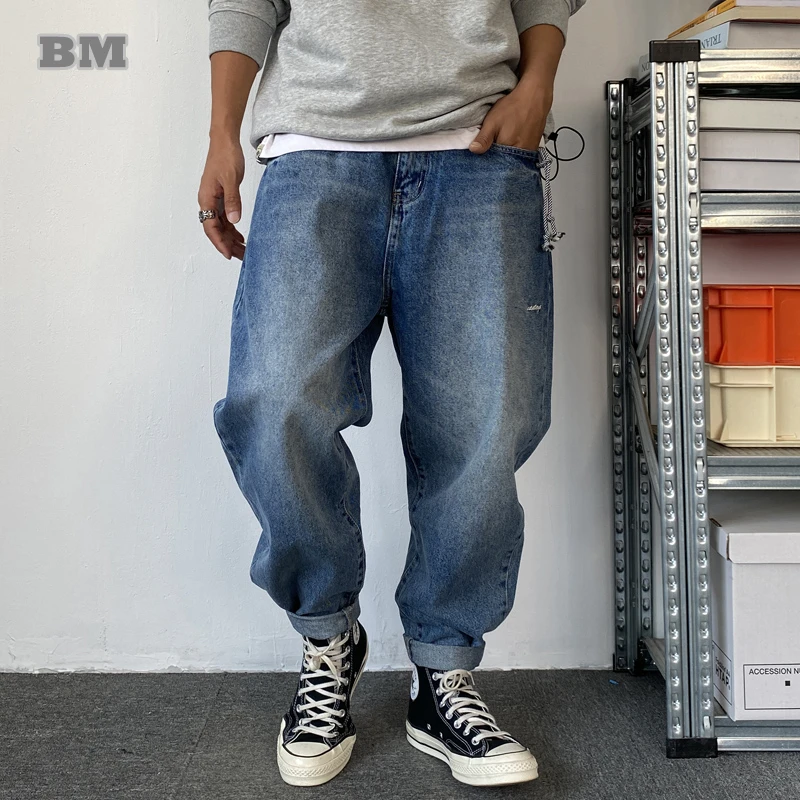 Americano de alta qualidade moda casual jeans roupas masculinas streetwear  denim calças retas japonês harajuku calças carga casual| | - AliExpress
