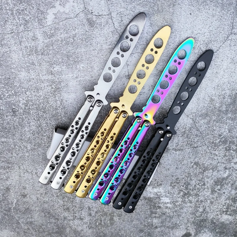 

1PCS Portable Folding Butterfly Knife Trainer Stainless Steel Pocket Practice Knife Training Tool for Outdoor Games