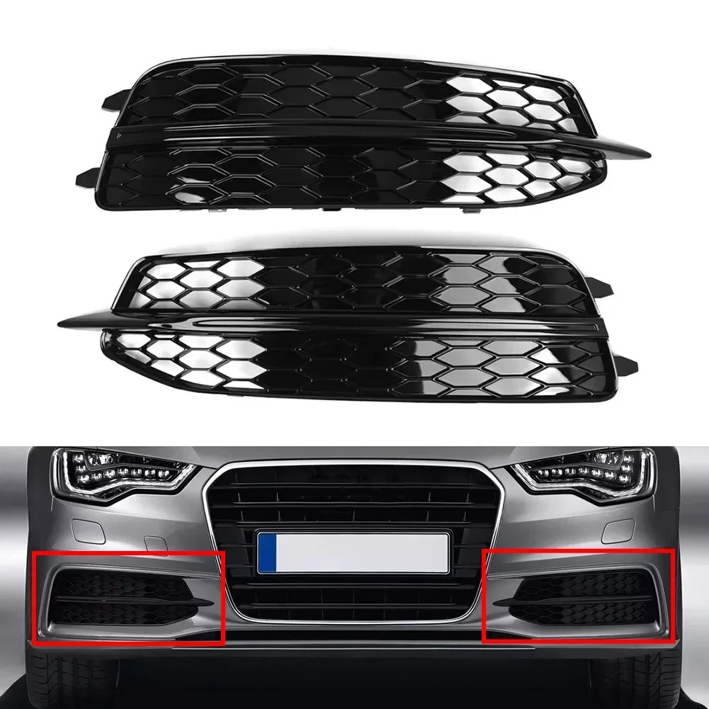 Pair Fog Light Bezel Grill Replacement For Audi A6 C7 S Line 2011-2014 Front Bumper Fog Light Grille Cover 4G0807681D 4G0807682D