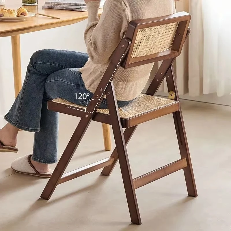 Stackable Dining Chairs Wood Folding Dining Room Chair Woven Seat Kitchen Balcony Furniture Sillas Para Comedor Patio Chair dining chair dining chair cover