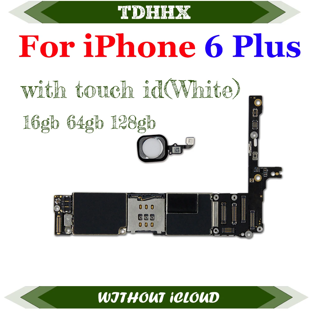 iPhone Motherboard Full Chips 4G Lte Network Main Logic Board Clean iCloud For IPhone 6 Plus 16GB 64GB 128GB Without-iCloud IOS System