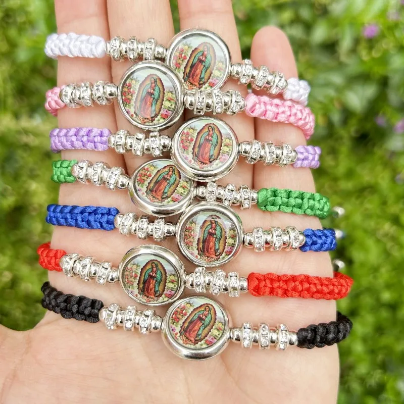 Mexican Religious San Judas Tadeo Jewelry Our Father Of Saint Jude Charm  Handmade Rope Chain String Braided Bracelet for Women - AliExpress