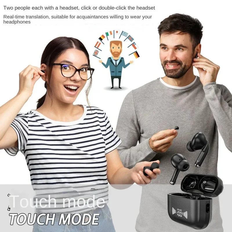 138Languages Real Time Bluetooth Voice Translation Earphone Online Wireless Denoising HD Microphone Translation Music Headphone
