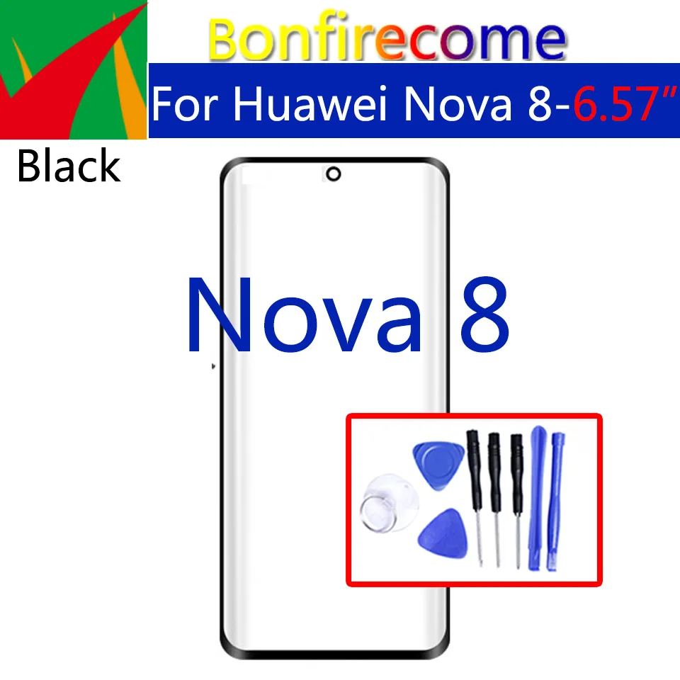 

For Huawei Nova 8 Nova8 Front Touch Panel LCD Display Screen Outer Glass Cover Lens Repair Replace Parts