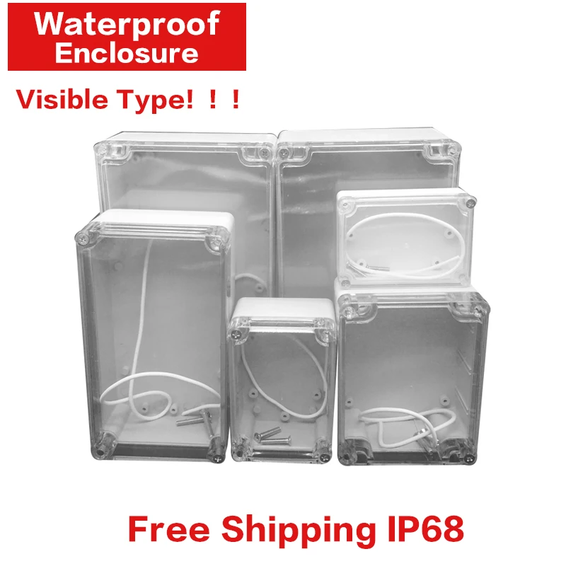 

Big Size Vislble Waterproof Outdoor Enclosure Transparent Plastic Box Electronic Project Case Instrument Electrical Junction Box