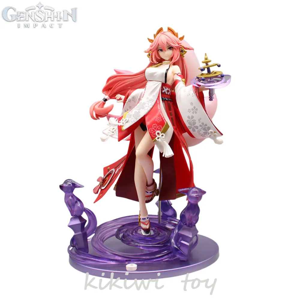 26cm Genshin Impact Anime Figures Yae Miko Action Figure Sexy Girl Yae Miko Figurine Statue