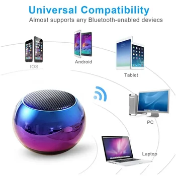 M3 Mini Flash Wireless Bluetooth Speaker Portable Small Steel Gun Metal Heavy Subwoofer Outdoor Bluetooth Small Speaker Supplies 1