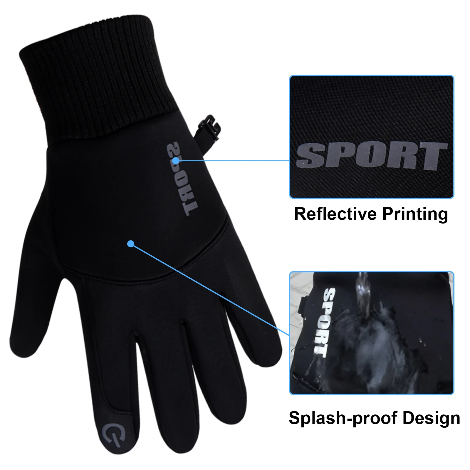 Cycling gloves Warm gloves Waterproof gloves Running gloves Winter Gloves Waterproof Thermal Sport Glove for Men Women for Running Cycling Driving Hiking Ski Touch Screen