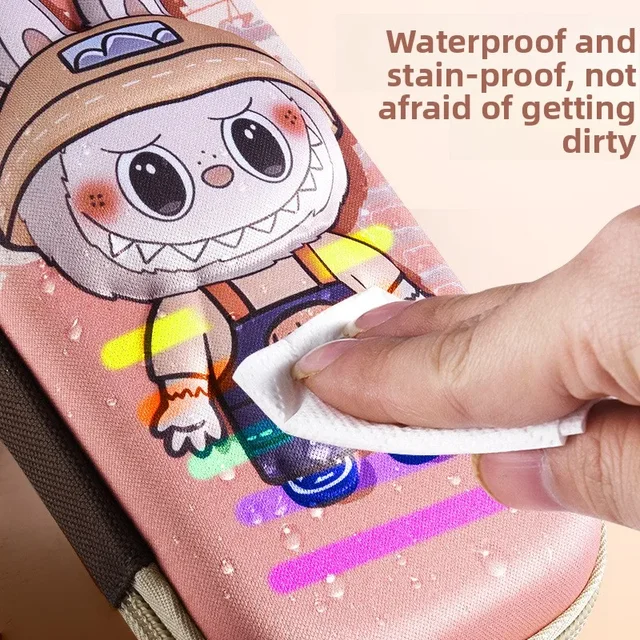 3D Stationery Box Cute Cartoon Pencil Box Student Study Stationery Box Large-capacity Pencil Case and Lab-pulling Cloth 4
