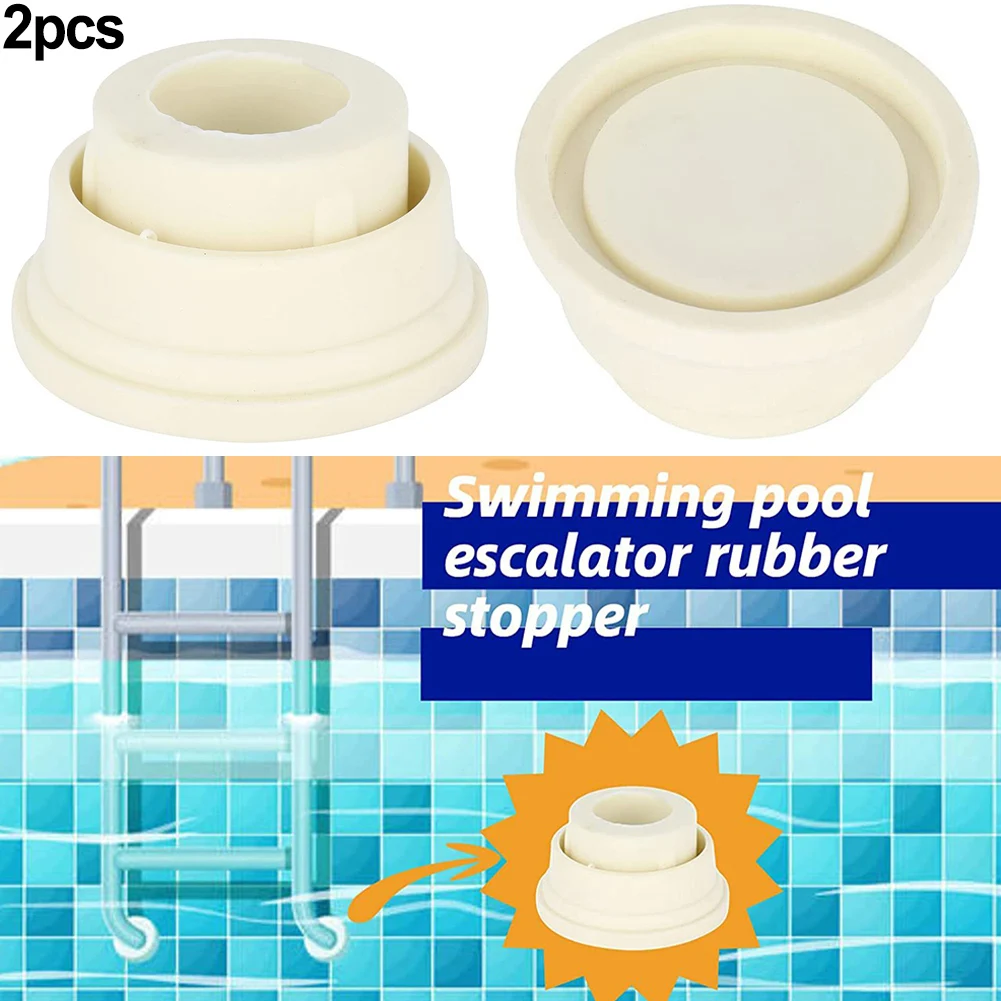 

2pcs Replacement Parts Plug Swimming Pool White Rubber Stopper Durable Practical Cap Easy Install Universal Ladder Bumper