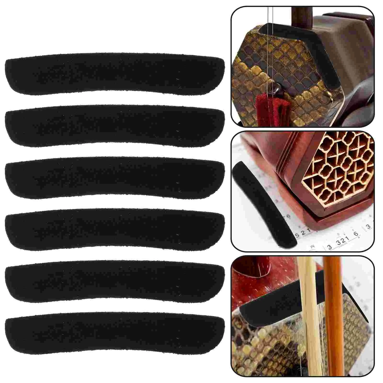 

6pcs Practical Anti-shock Erhu Cattlehide Angle Pads Erhu Protective Pads