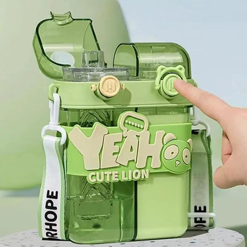 Kids Drinking Cups Two Compartment Kids Water Bottles Water Cup Lightweight Tumbler Spill Proof Cups