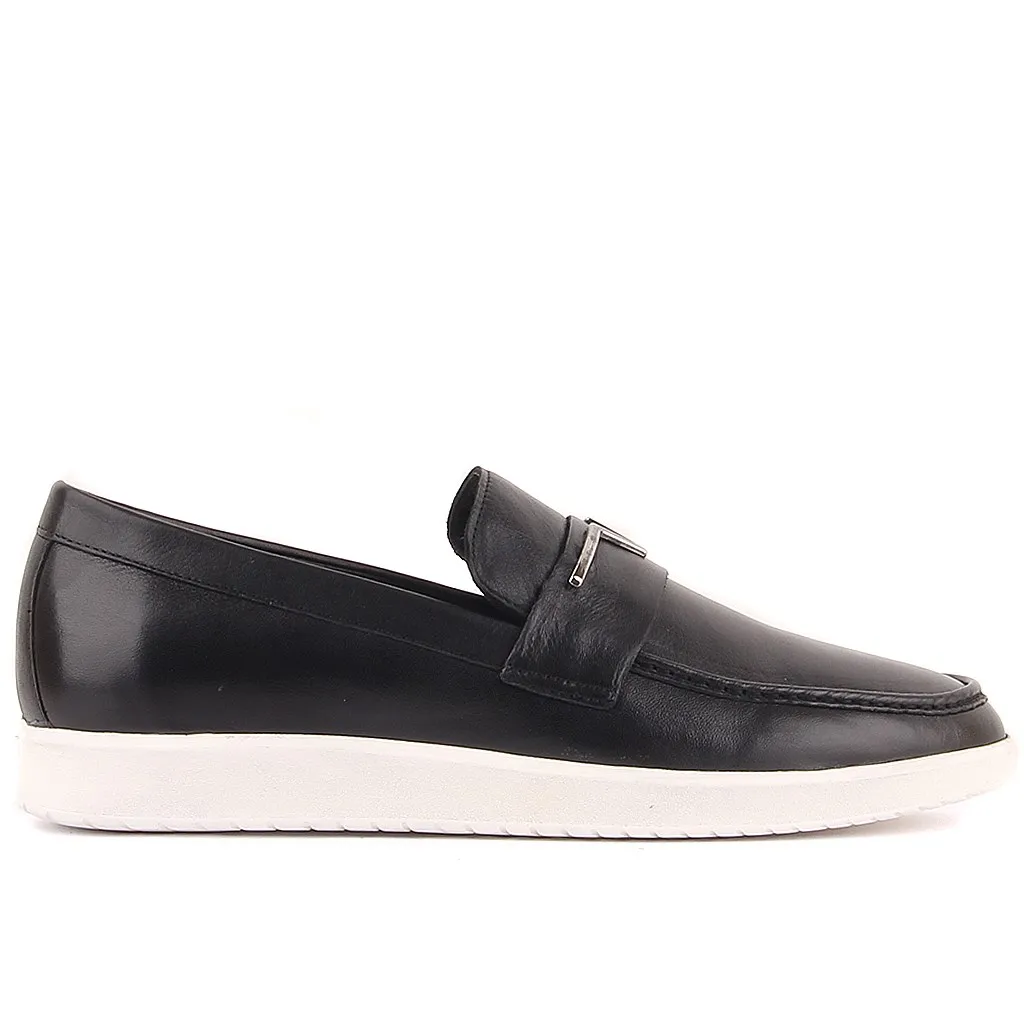 

Sail-Lakers Black Leather Men 'S Casual Shoes