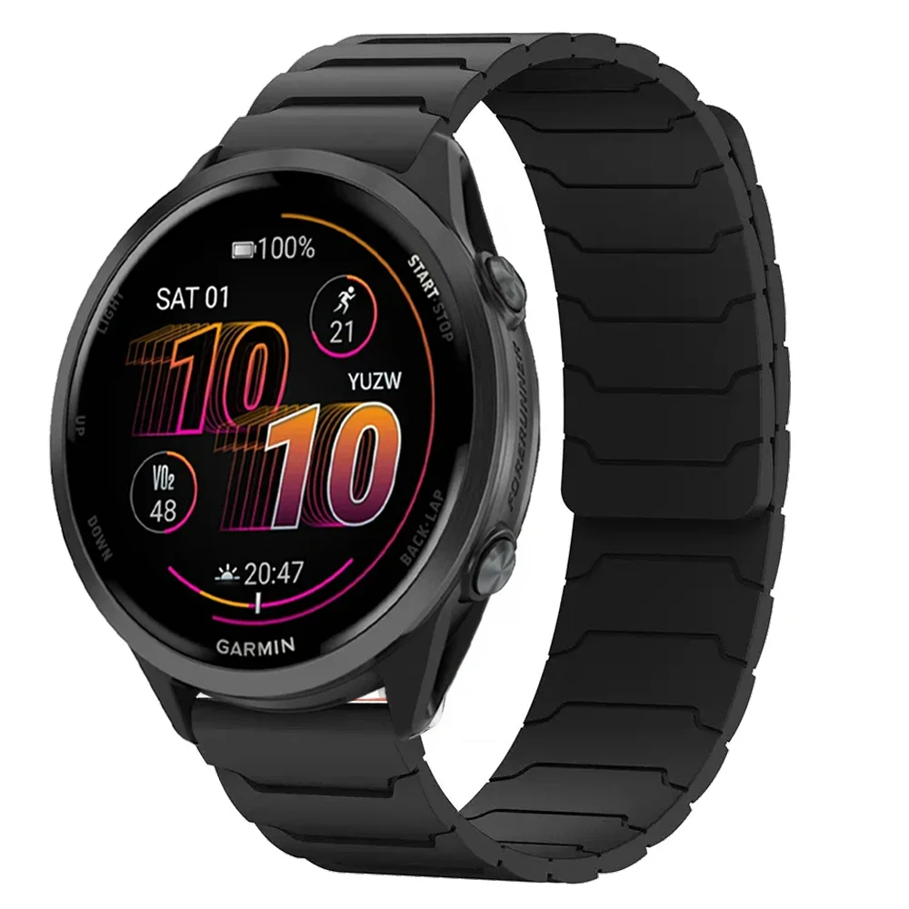Magnetic Loop Silicone Watchband Bracelet, 20/22mm