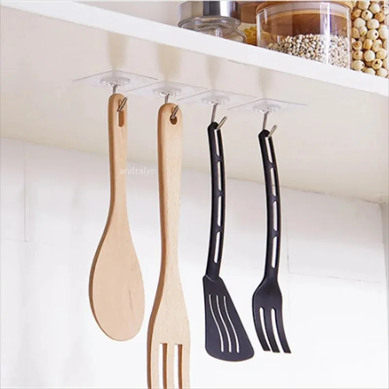Selbstklebende selbstklebende Wandhaken, robust, transparent, nahtlos, Haken, Schlüssel, Badezimmer, Dusche, Outdoor, Küche, Tür, Zuhause – Detail 7