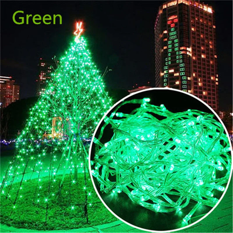 thumbnail image 1 of Guirnalda de luces LED de 10 m y 100 luces LED para árbol de Navidad, resistente al agua, para decoración de fiestas en el jardín y el exterior, 220 V, UE, 1 of 5