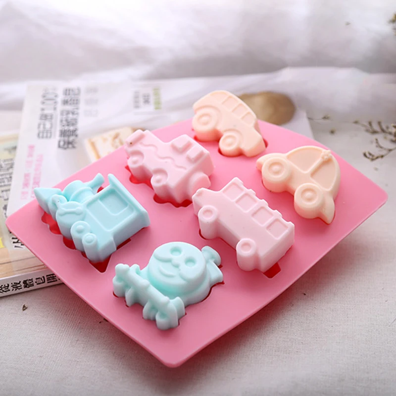Silicone Soap Molds Car Train Soap Silicone Mold Vehicles Crayon Making Supplies Pudding Jelly Cake Chocolate Mould Kitchen Accessories Pastry Tools