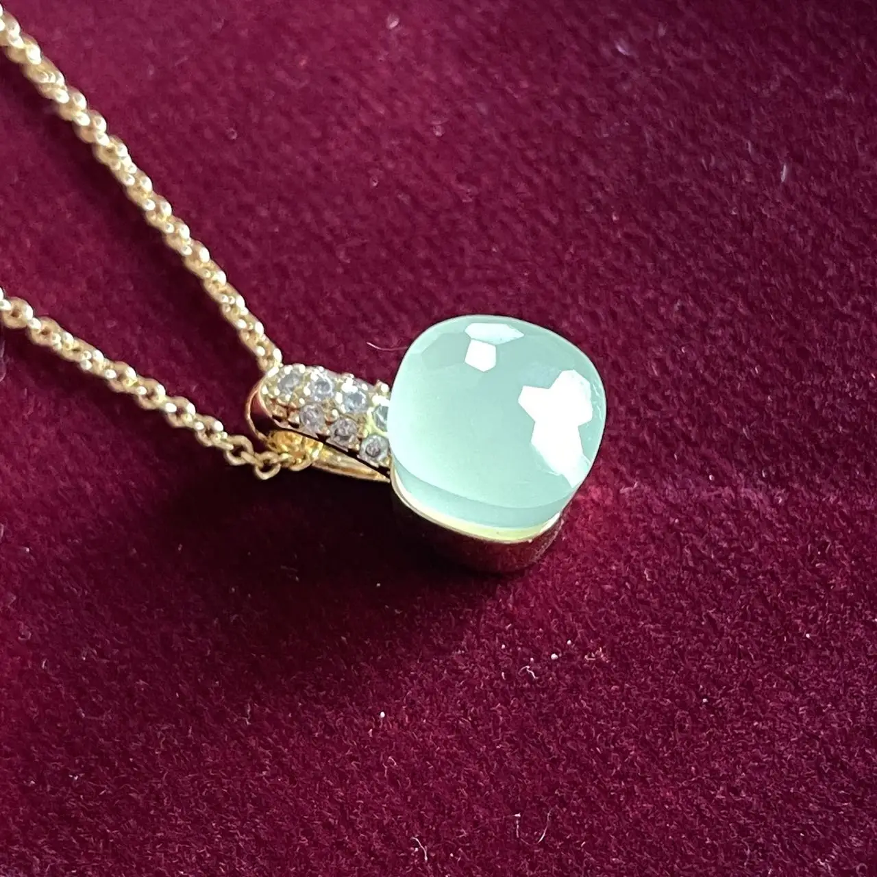 Classic Women's Necklace Fashion Jewelry Inset Zircon 32 Colors Candy Style Crystal Pendant Birthday Valentine's Day Gift