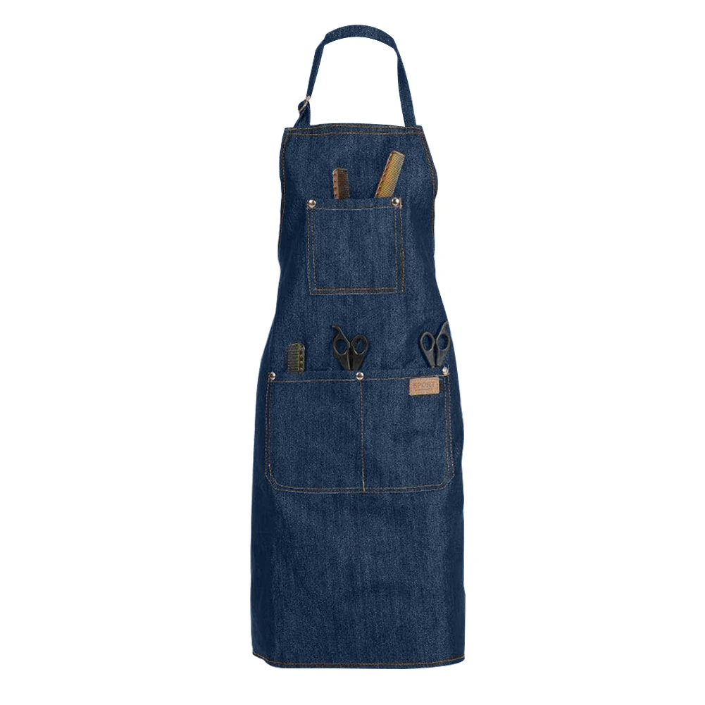Hair Styling Haircutting Working Aprons Multifunctional Denim Apron for Salon Easy Use Practical Hair Styling Tools