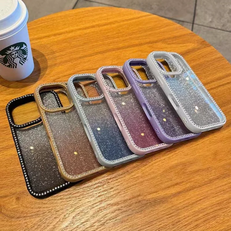 Double-Sided Diamond Gradient Color Dazzling Phone Cover