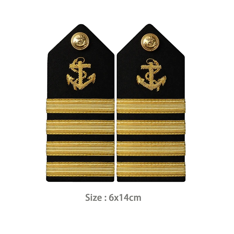 Military Navy Bullion Braid Hand Embroidery Epaulets T shirt Suit Shoulder Badge Sailor Epaulette shoulder ornaments