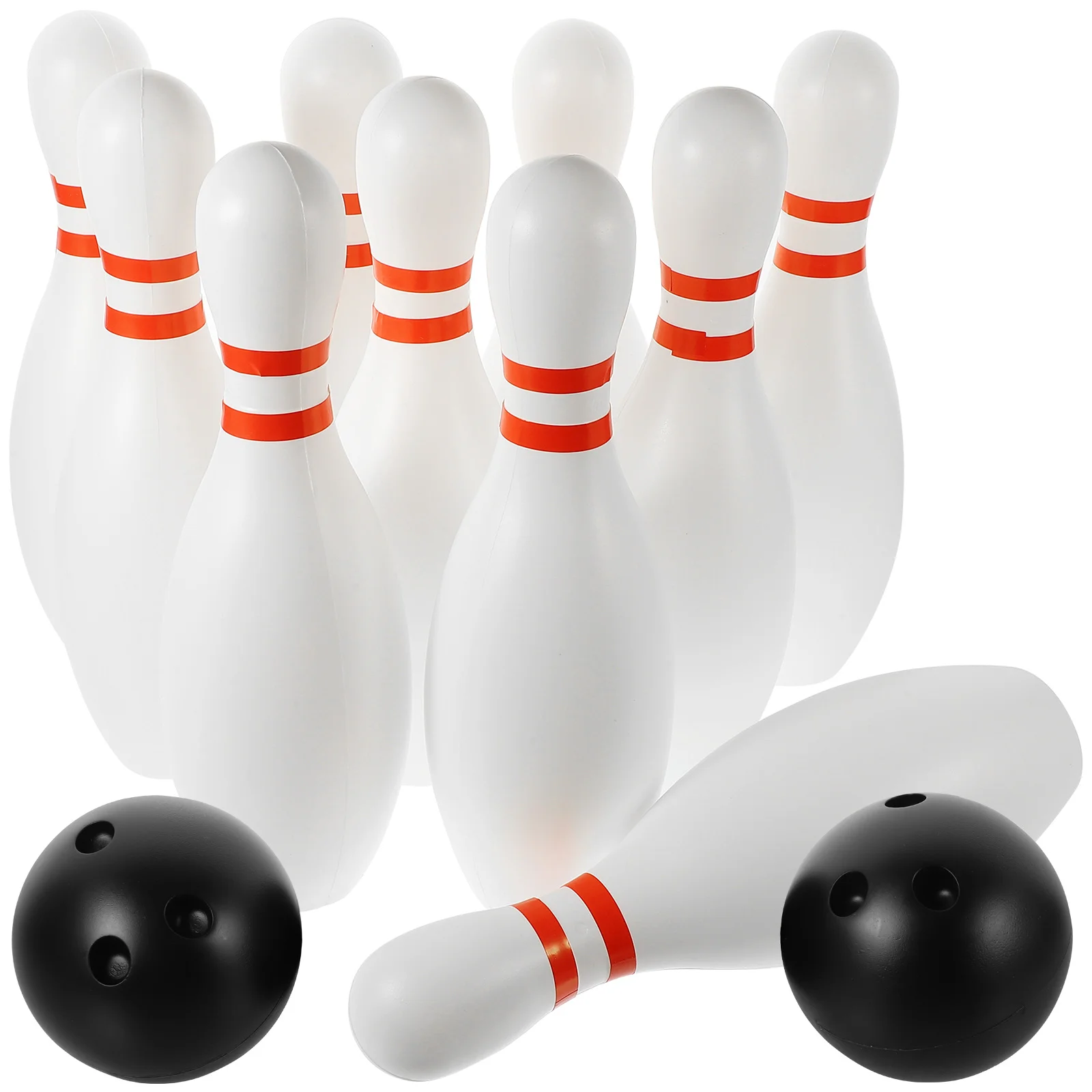 12 pezzi set da gioco per Bowling di grandi dimensioni Indoor sport all'aria aperta giochi di Bowling giocattolo per bambini bambini (10 pezzi Bowling bianco + 2 pezzi di palline