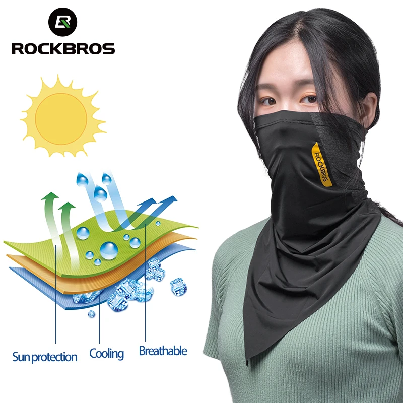Cycling Bandana Face Masks Scarf Summer Sun UV Protection Motorcycle Bike ROCKBROS Ice Silk Cool Mask Neck Cover Men