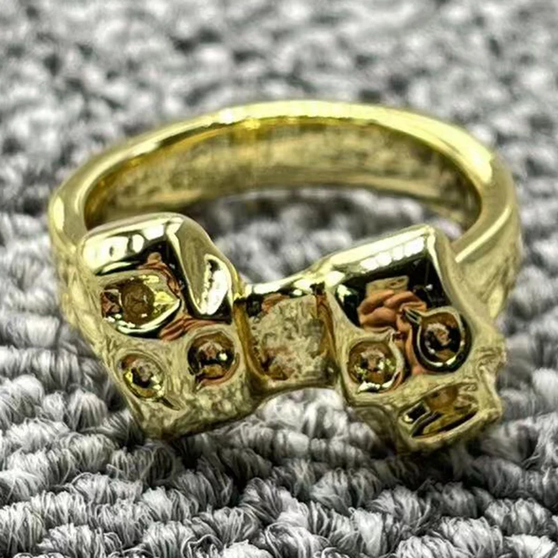 2022 New Unode50 Fashion Silver Plated 92514K Skull Charm Ring Party Holiday Gift