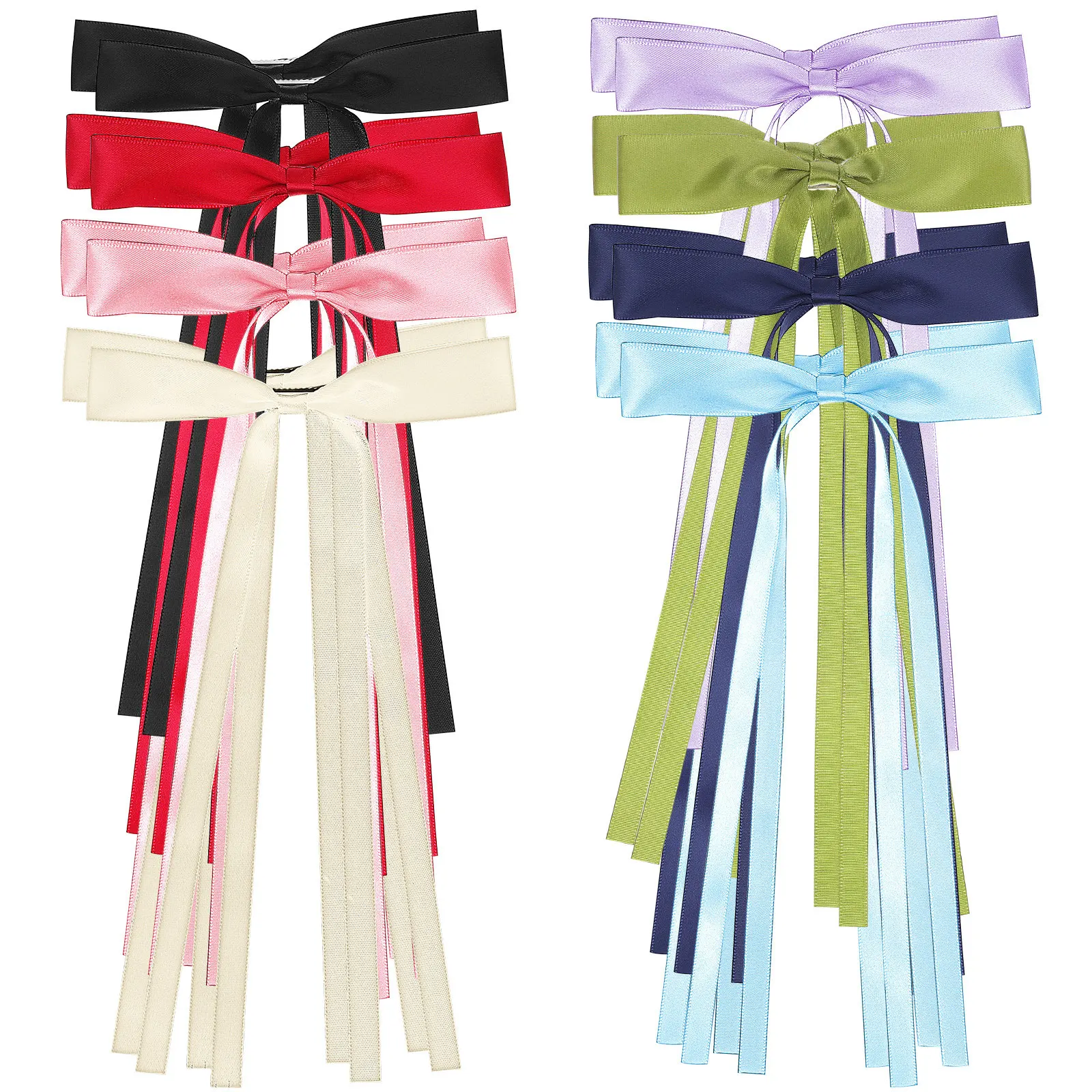 16Pcs 활 모양 헤어 클립 패브릭 리본 리본 매듭 액세서리 스타일링을위한 귀여운 헤어 바레트 여성 소녀 귀여운 머리 장식