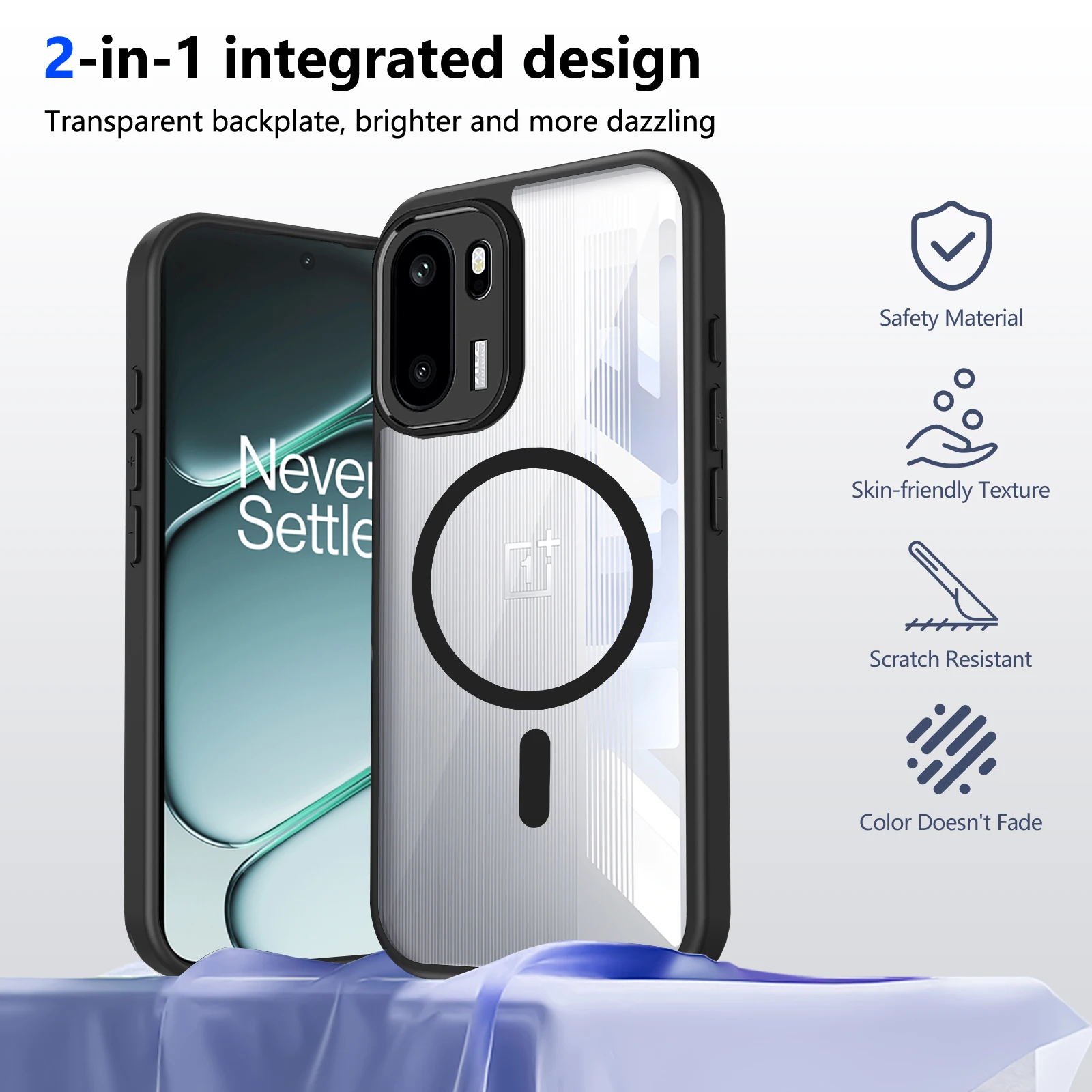 Clear Magnetic Wireless Charging Protective Phone Case – Hard Back Cover