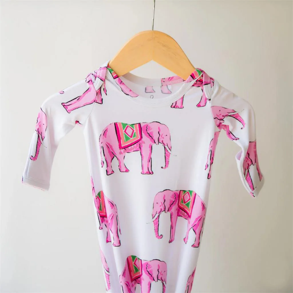 Newborn Knotted Baby Gown 0-6 Months Super Soft Breathable Nightgowns for Babies Girl and Boy
