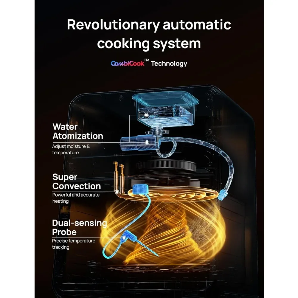 Cook like a pro with just the press of a button, Smart Air Fryer Cooker with Cook probe, Water Atomi 6