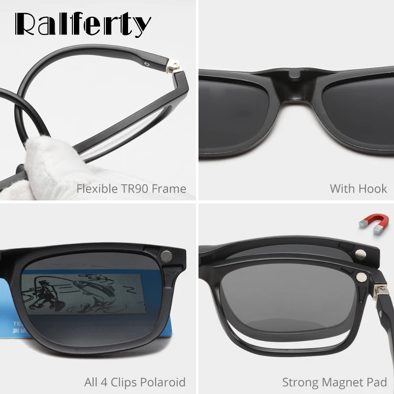 Student 5 In 1 Magnetic Sunglass Kids Child Clip On Glasses TR90 Optic Prescription Glasses Frames 3D Spectacle TR8006 Ralferty kids sunglasses kids glasses