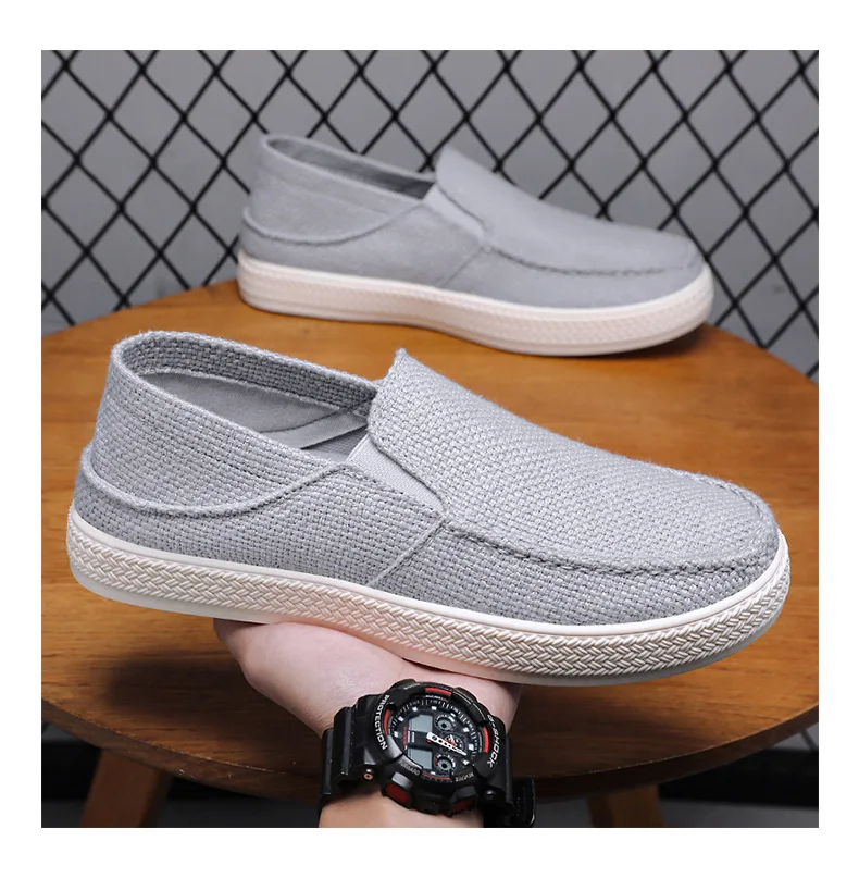 Neue Anti Geruch Leinwand Espadrille Schuhe Männer Vulkanisierte Turnschuhe Junge Atmungsaktive Slip Auf Trainer Clipper Gym Schuhe Mann Plain Loafer – Detail 19