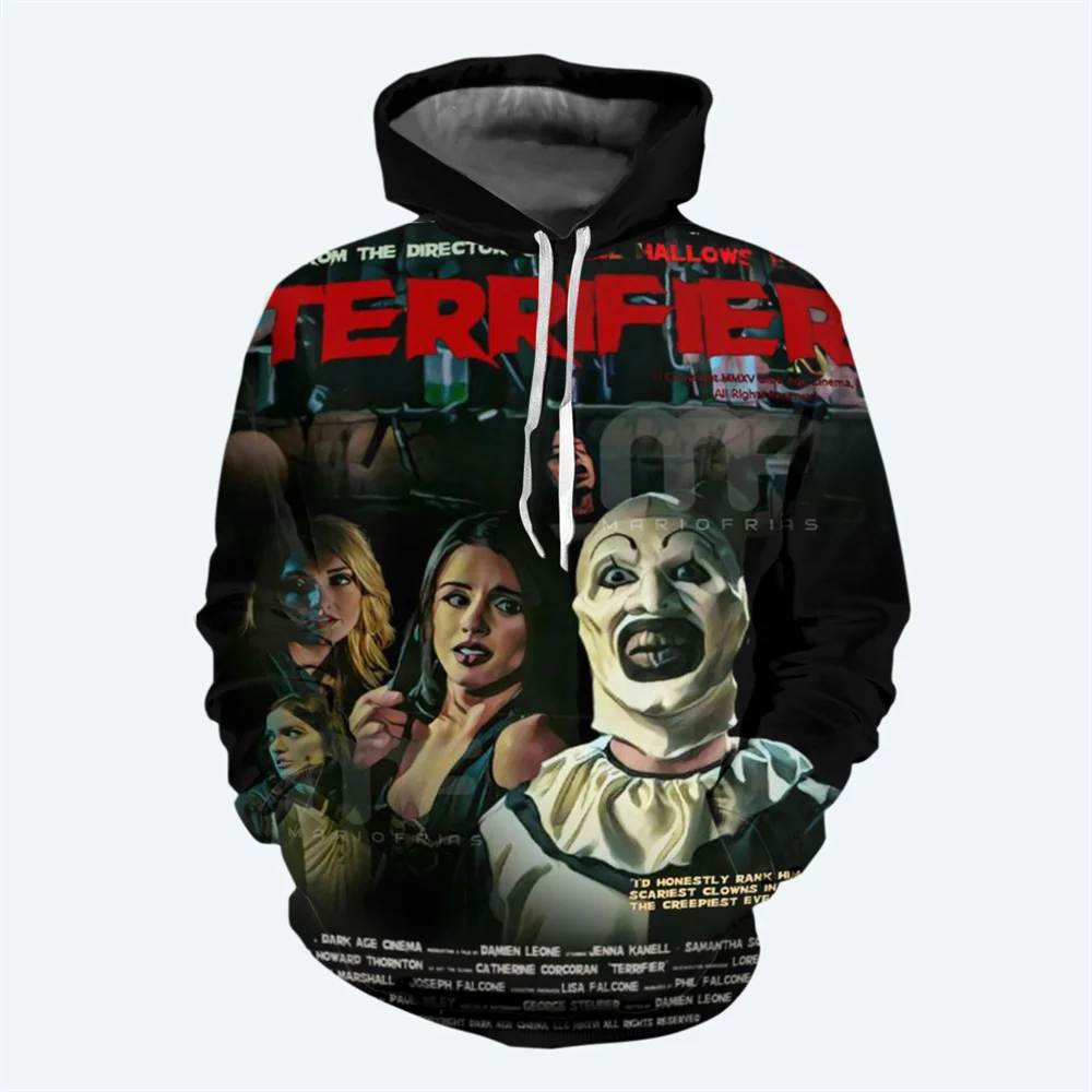 thumbnail image 1 of Sudadera con capucha para hombre de otoño e invierno con estampado 3D de película de terror, suéter con patrón de terror, moda urbana, hip-hop, sudaderas casuales para hombre, 1 of 4