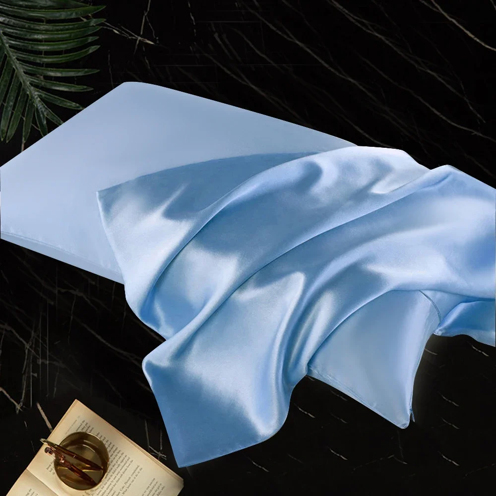 Luxurious Double-Sided Pure Silk Pillowcase with Hidden Zipper – Premium Mulberry Silk for Healthy Skin and Restful Sleep