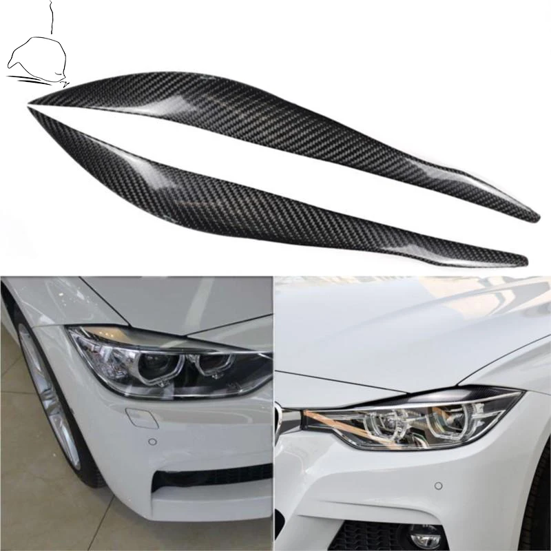 

For BMW F30 3 Series 2013-2015 Auto Headlight Eyebrows Carbon Fiber Eyebrow Eyelid Car Light Headlamp Stickers Trim Cover Shells