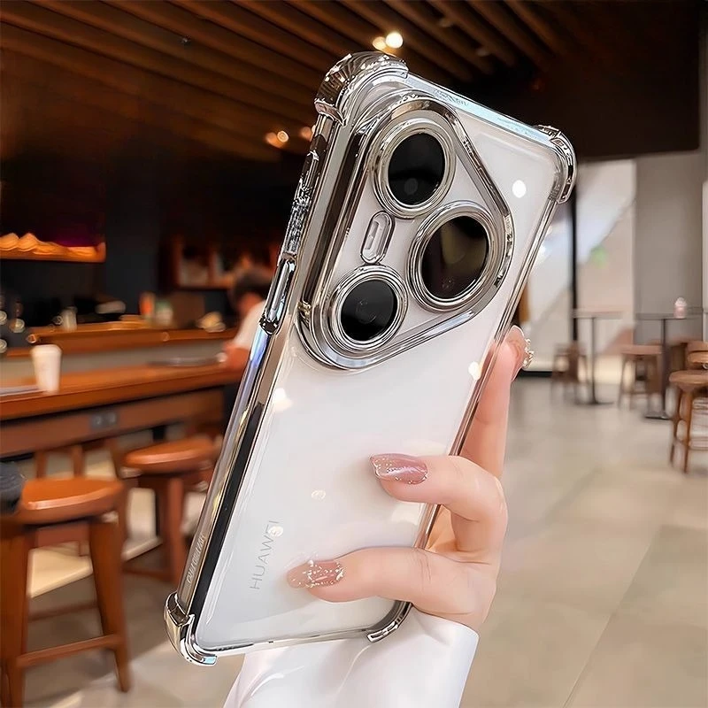 Fashion Electroplating Transparent Shockproof Case with Reinforced Corners