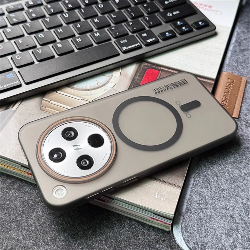 Ultra Thin Matte Translucent Barcode Hard Case with Magnetic Wireless Charging Cover
