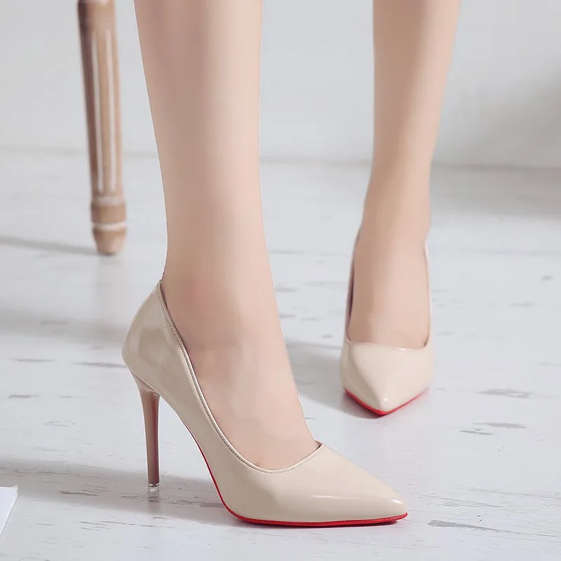 Woman Shoes Red Bottom High Heels Formal The Glossy Stiletto Elegant Sexy Nude Comfortable Weddings Bridal Office Pointed Toe