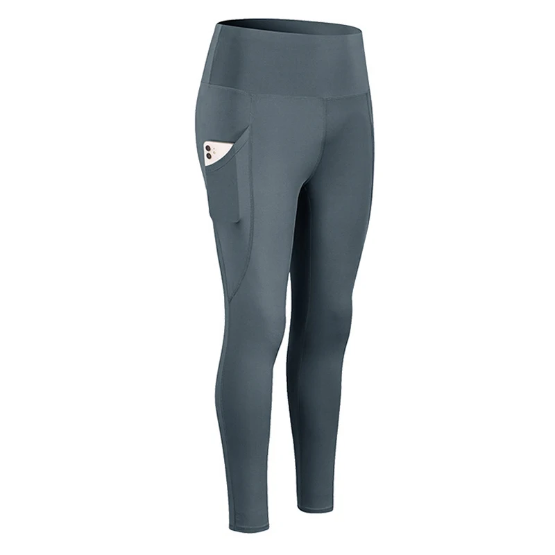 Customize Sport Pants Women High Waist Fitness Leggings with Pockets Quick Dry Stretch Gym Running Tights Female Bottoms