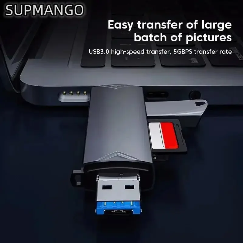 6 in 1 다기능 USB 카드 리더, U 디스크, C 타입, 마이크로 USB, Tf, Sd 플래시 드라이브, 메모리 카드 읽기 어댑터, 전화 액세서리