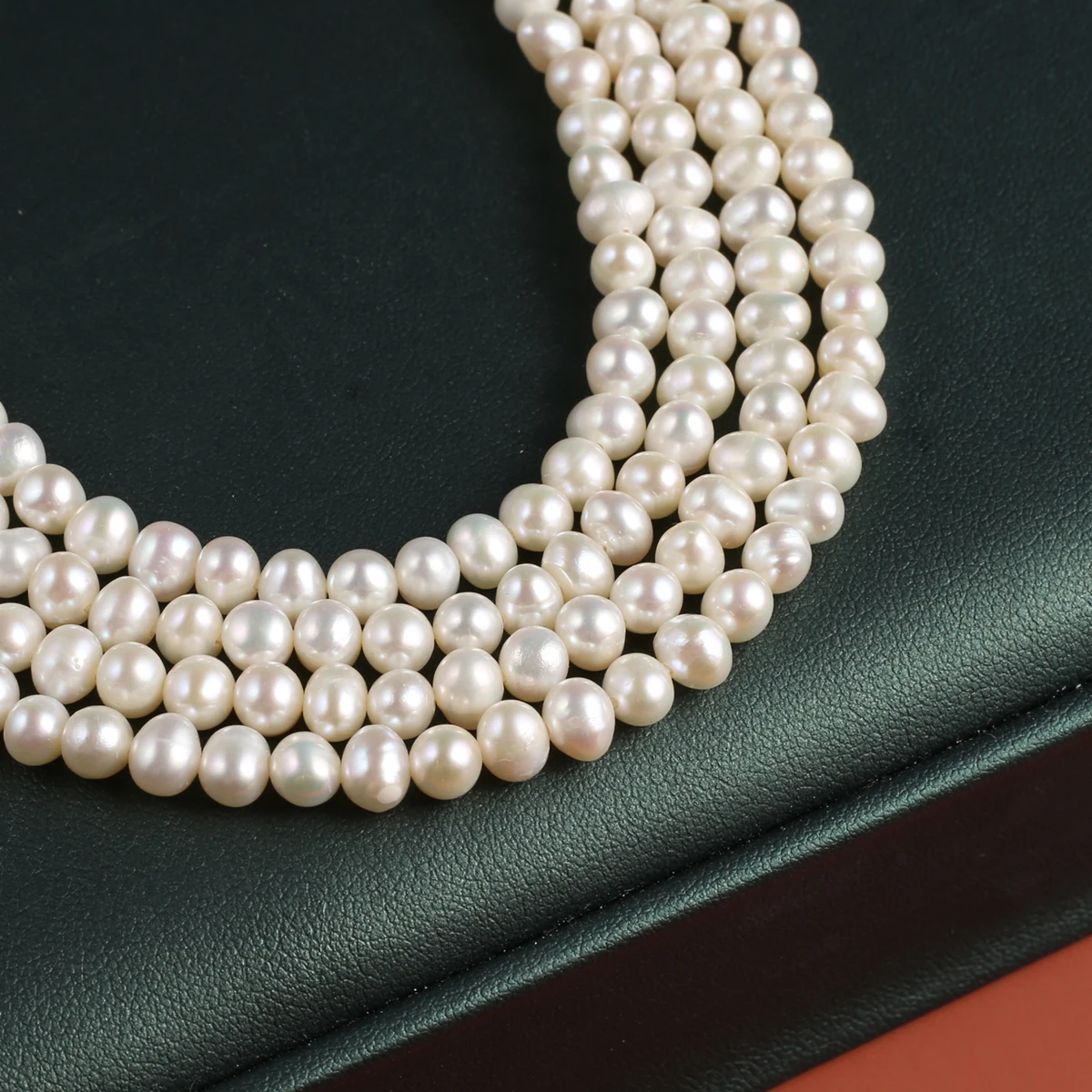 100% White Natural Freshwater Pearl Punch Beaded 4-5mm Jewelry Making DIY Necklace Bracelet Accessory Charm Gift 36cm