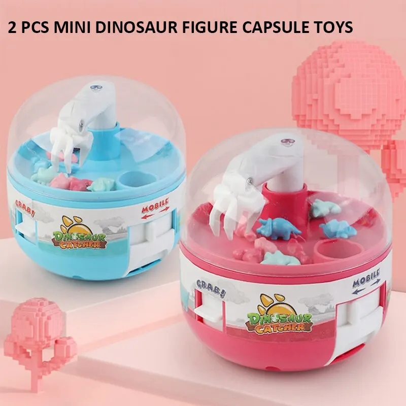 

1Pcs Dinosaur Figure Grabber Capsule Toy Mini Claw Machines Anti Stress Fidget Gift Prize for Kid Adult Tiny Stuff