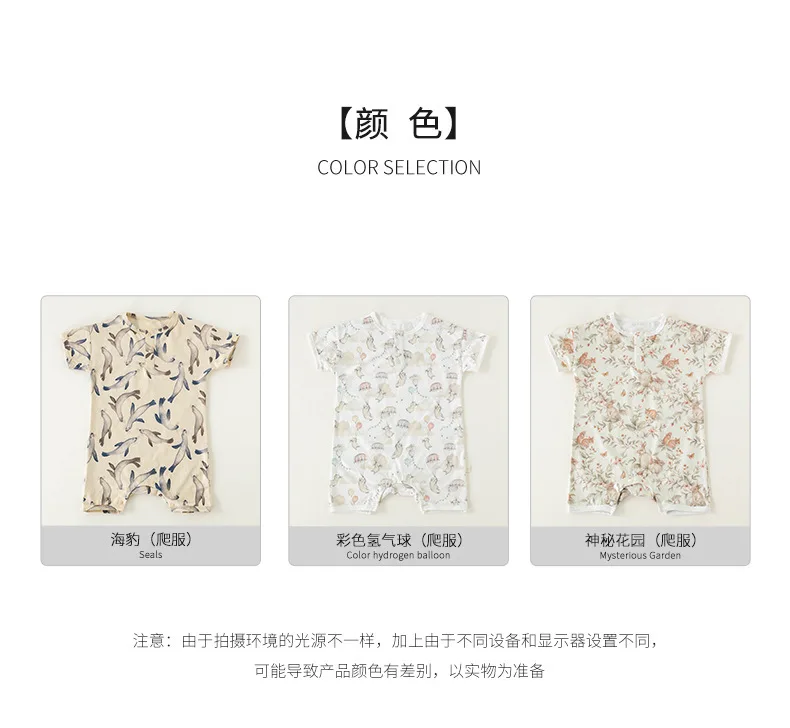 Description Picture 3 of itemBaby Jumpsuit Summer New Short-sleeved Cute and Comfortable Men and Women Baby Cotton One-piece Pajamas Crawling Clothes