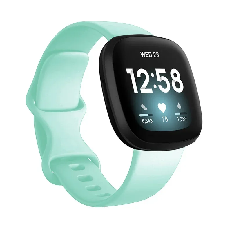 Silicone Sport Strap for Fitbit Versa and Sense - Soft Smartwatch Band Accessory
